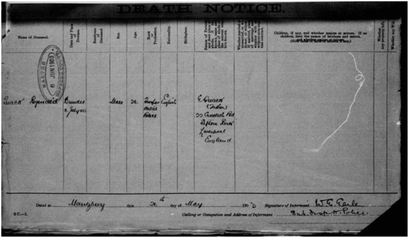 Death certificate