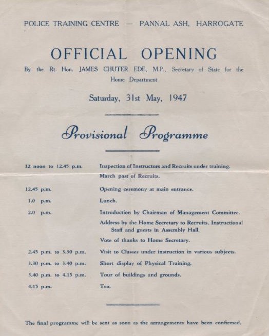 Opening Saturday, 31st May, 1947 
From opening programme
