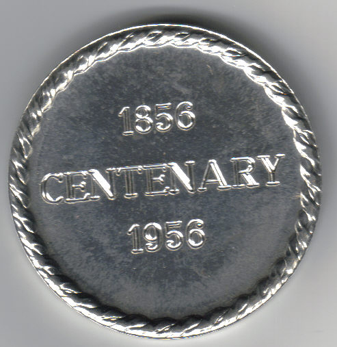 Cornwall Centenary Medallion 1856 - 1956 Reverse
Keywords: Cornwall Medallion