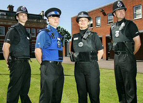 Uniform August 2007
From 20 August 2007 the traditional white shirts and black clip-on ties are replaced with black shirts for officers and blue shirts for PCSOs.

The short sleeved zip up shirts are made in lightweight breathable material, which is easy to launder and needs no ironing.

The shirts will only be worn under body armour by officers and police staff when they are on front line operational duties. At other times they will continue to wear the classic white shirt and black tie.

Keywords: Northamptonshire Group