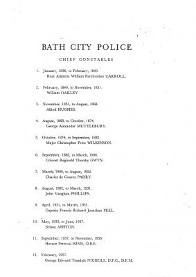 Bath City Chief Constables
