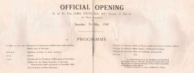 Opening Saturday, 31st May, 1947
From opening programme 
