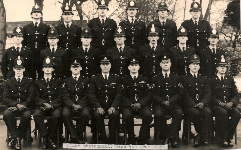 Class photograph 1960s
Sergeant Owen Byrne front 4th from right
 Submitted by Geoff Byrne 

