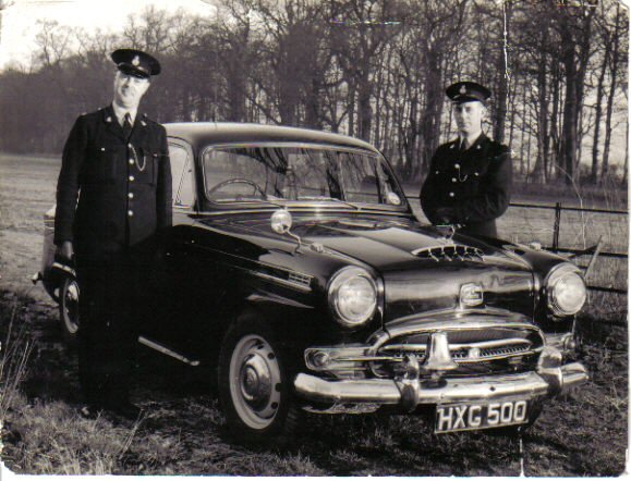 Middlesbrough Traffic Police 1950-1954, 
PC62 Les Lawrence and PC82 Danny Hayward (both deceased). Vehicle I Think Is An A55?
Keywords: Middlesbrough Traffic Police 1950 1954