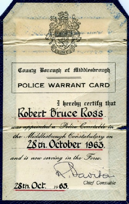 Middlesbrough Police Warrant Card 1963
Keywords: Middlesbrough Police Warrant Card 1963