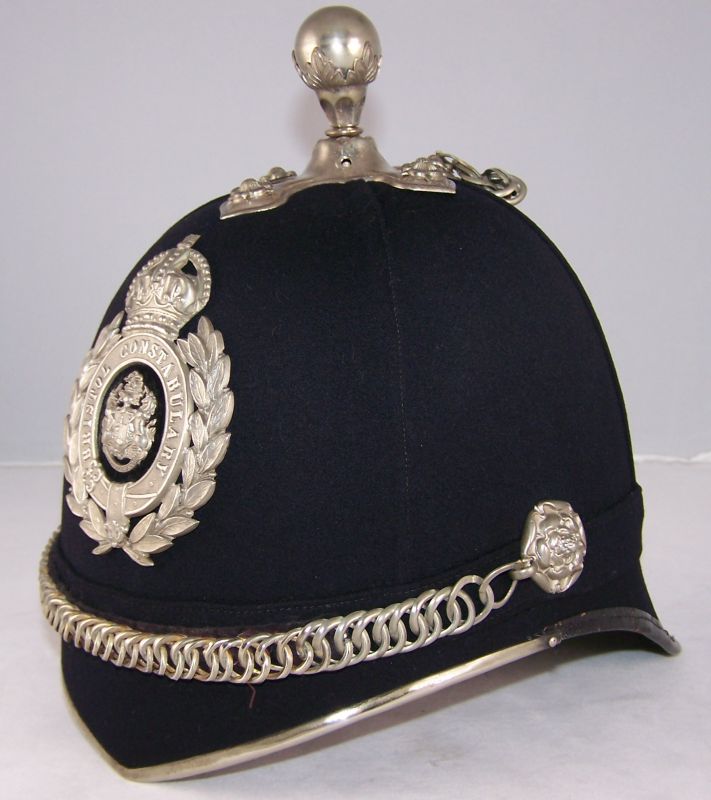 Bristol Constabulary Senior Officers Ceremonial Helmet
Bristol Constabulary Senior Officers (Chief Constables?) ceremonial helmet, high quality white metal fittings, rare helmet plate with wreath surround instead of the usual star pattern.
Keywords: bristol helmet