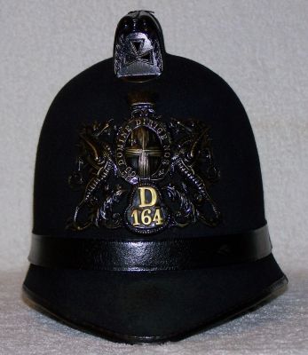 City of London Constables Helmet, pre - 1970
City of London Constables Helmet, pre - 1970. Cork helmet, blackened plate with brass numbers
Keywords: city london helmet Headwear