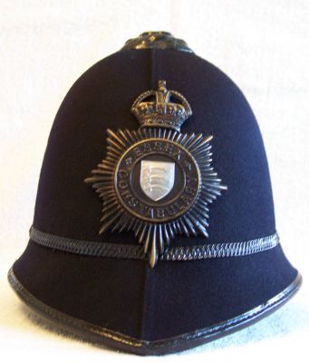 Essex Constabulary Helmet, circa 1940's
Essex Constabulary Helmet, circa 1940's, two panel design with blackened top rose, metal centre band and helmet plate
Keywords: essex helmet Headwear