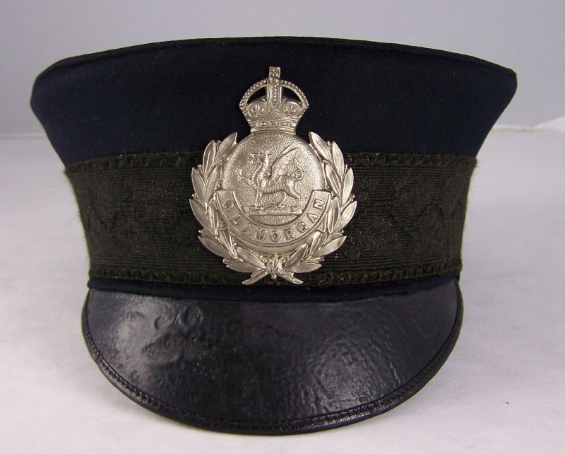 Glamorgan Constabulary Cap 1920
Glamorgan Constabulary cap; stencilled inside 'GC E 484 20'
Keywords: glamorgan cap