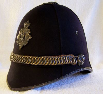 Midlothian Constabulary Victorian Chained Helmet
Midlothian Constabulary Victorian Chained Helmet, side view
Keywords: midlothian helmet headwear