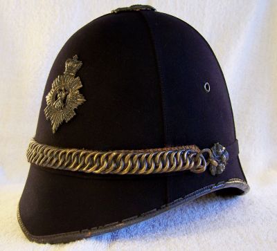 Midlothian Constabulary Victorian Chained Helmet
Midlothian Constabulary Victorian Chained Helmet, side view
Keywords: midlothian helmet headwear