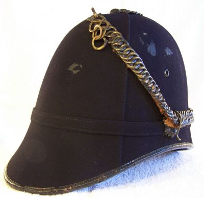 Midlothian Constabulary Victorian Chained Helmet
Midlothian Constabulary Victorian Chained Helmet, rear view
Keywords: midlothian chained helmet