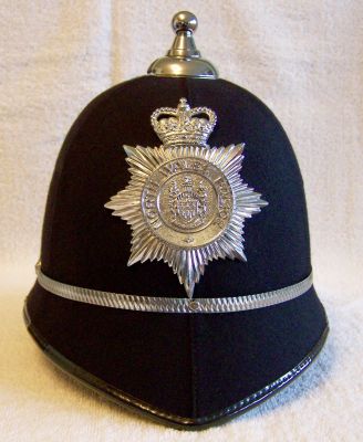 North Wales Helmet, circa 1974
North Wales Helmet, circa 1974, six panel design with chrome ball top, metal centre band and helmet plate
Keywords: north wales helmet Headwear