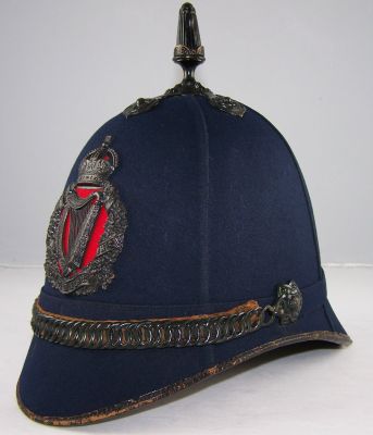 Royal Irish Constabulary Helmet, 1917
Detail of top mount of RIC helmet showing fluted spike and unique pattern cross base
Keywords: Irish helmet