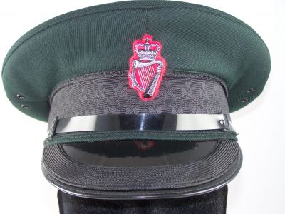 RUC Inspector's Cap, 1990's
RUC Inspector's Cap, 1990's, black band with shamrock mottifs
Keywords: RUC, cap