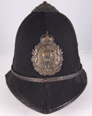 Sheffield City Police Helmet
Sheffield City Police helmet; early 20th Century; six panel cloth covered cork helmet; blackened helmet fittings
Keywords: Sheffield helmet