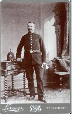Dorset Constabulary Police Officer; Victorian
Photograph of Victorian Dorset Constabulary Police Officer, clearly showing breast patch and unusual helmet design
Keywords: Dorset CDV victorian