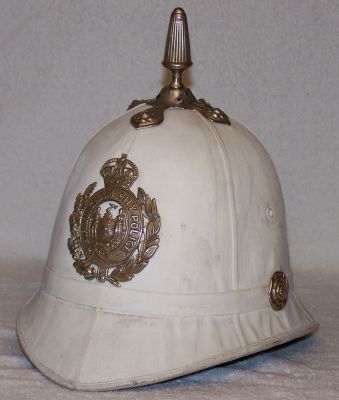 Birmingham City White Helmet, 1920's
Birmingham City White Helmet, 1920's, made from a canvas type covering, painted white, helmet furniture as per standard helmet, white stencilled inside 'BP B153 29', worn for traffic control
Keywords: Birmingham white helmet Headwear