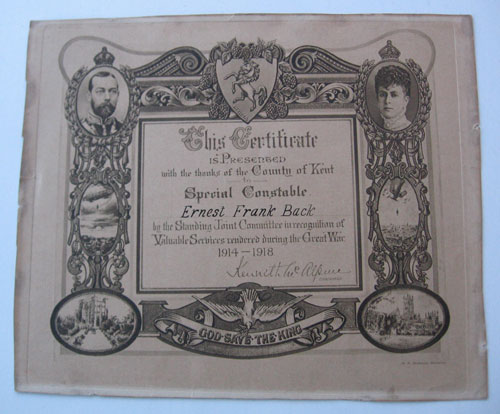 Certificate of Service Ernest Frank Back
