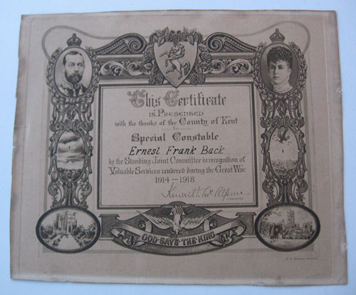 Certificate of Service Ernest Frank Back
