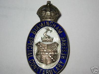 Center detail of Lapel Badge Birmingham Special Constabulary Reserve
Keywords: Lapel Badge Special Constabulary Reserve Birmingham