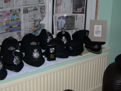 Various old Police helmets
Keywords: Headwear