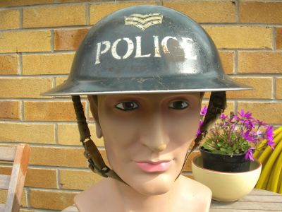 WW11 Police Sergeants tin helmet 1939
Keywords: Headwear 