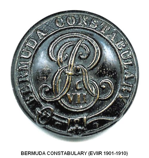BERMUDA CONSTABULARY UNIFORM BUTTON
E VIII R Cypher - circa 1901 - 1910 - black
Keywords: BERMUDA Button