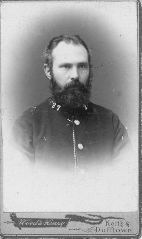 BANFFSHIRE RURAL CONSTABULARY, Cst. BC27
Photo named on the back as: John McBeath.

Photo by Wood & Henry of Keith and Dufftown
