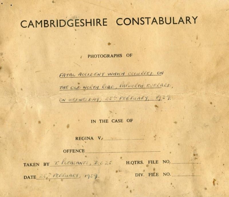 CAMBRIDGESHIRE CONSTABULARY FATAL RTA 1959 - 01
