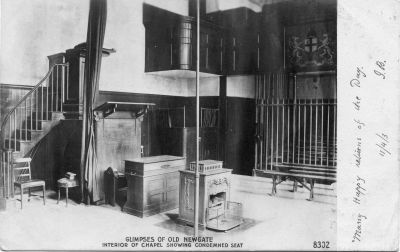 CITY OF LONDON POLICE, OLD NEWGATE
Interior of chapel showing condemned seat
Dated 11/04/1903
