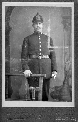 DEVON COUNTY CONSTABULARY, PC 71M
Photographer: A.J.Sanders of 13 Mill St., Bideford
Victorian Helmet Plate
