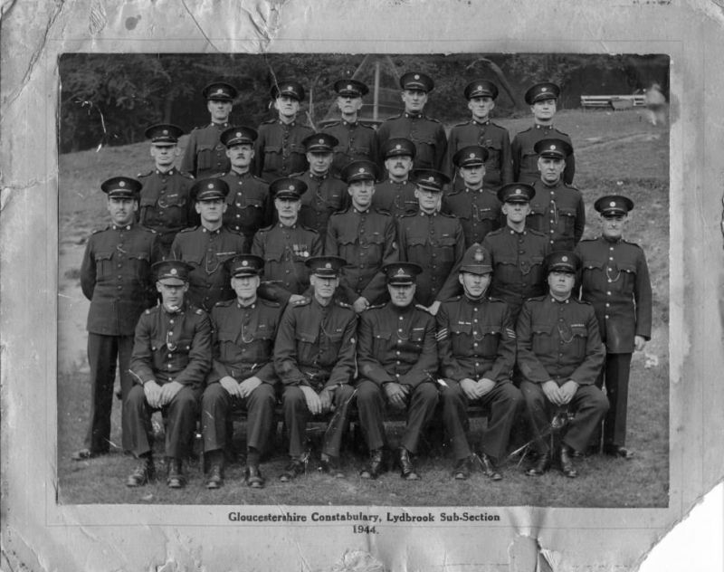 GLOUCESTERSHIRE CONSTABULARY, LYDBROOK 1944
Believed to be a group of Special and War Reserve officers.
