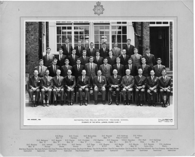 METROPOLITAN POLICE DETECTIVE TRAINING SCHOOL 1966
Dated 13/August/1966
Students initial (junior) training course 'C'
