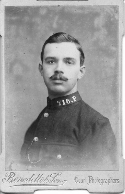 METROPOLITAN POLICE, PC 716P
Photographer: Benedetti & Son, Peckham Rye.
