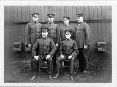 MIDLAND RAILWAY POLICE (RAILWAY STRIKE 1911)
Photo by: Keene, All Saints Derby, and is marked 'Railway Strike 1911'.

Back Row (L-R) PC 535; 543; 532; 281.
Front Row (L-R) PC 581; 536.
