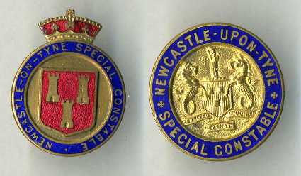 Newcastle upon Tyne Special Constable lapel badges
Two badges issued to special constable by the above force, both button fitment on the rear.
Keywords: Lapel special constables