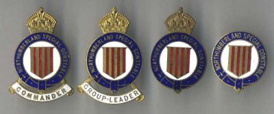 Northumberland County Constabulary Special Constable lapel badges
These are the four lapel badges issued to Northumberland County Constabulary special constables.  I have been informed that the one on the right was for constables and sergeants, KC for Inspectors and the other two are self explanatory.
Keywords:  Lapel special constables