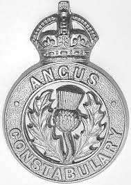 Angus Constabulary Cap Badge White Metal 
Cap Badge worn by PC's and Sergeants KC 
Keywords: Angus Constabulary Cap Badge 