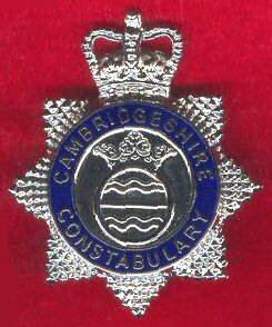 Cambridgeshire Constabulary QC Senior Officers 
Circlet pattern non-void Chrome and enamel badge on lugs 
Keywords: Cambridgeshire Constabulary QC Senior Officers 
