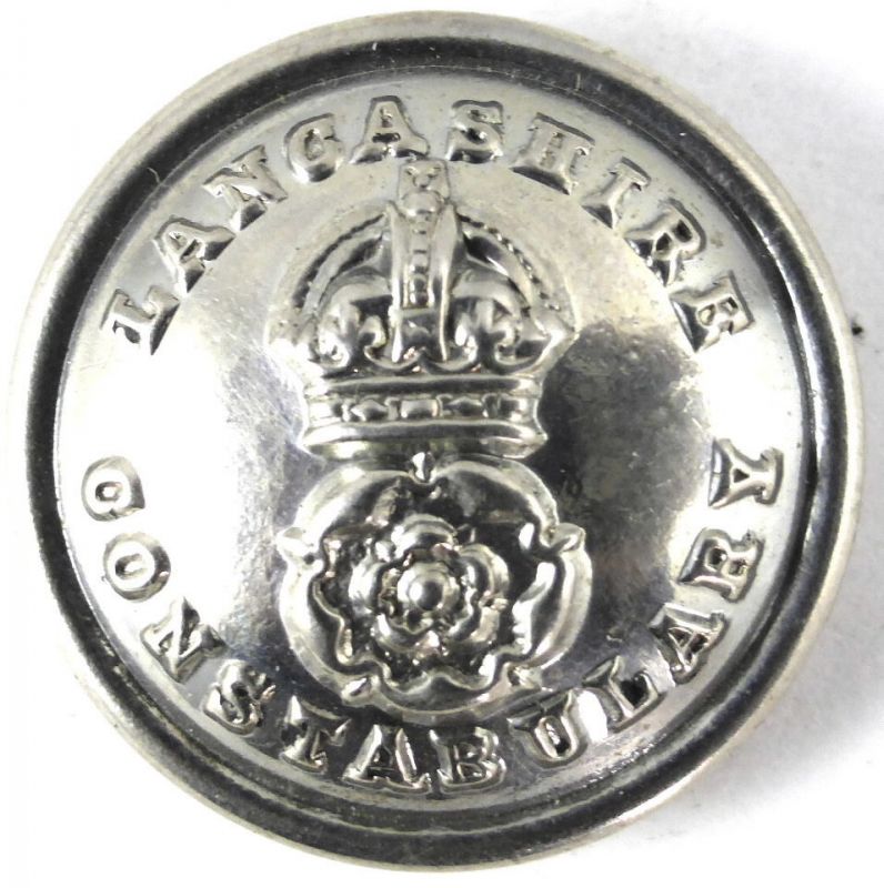 Lancashire Constabulary White Metal Tunic Button KC Rose pattern
White Metal Button worn between the period around the First World War and just before the Second when the standardised Home office pattern buttons were taken into use.


Keywords: Lancashire Constabulary Button WM White Metal Rose