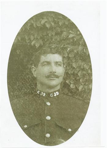 Sergeant Robert Bentley, City of London Police
Photograph of Sergeant Robert Bentley, City of London Police, who was murdered on 16th December, 1910 (co-incidentally the anniversary of his wedding), in what became known as the Houndsditch atrocity
Keywords: London Bentley