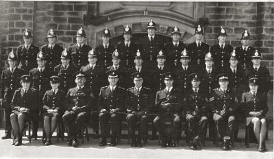 Pannal Ash District Police Training Centre 1970
PC 696 David Anson, Notts Combined Constabulary, stands 3rd from left, back row.  Passing Out class, one of three on that Initial Training Course, in July 1970.  As usual at Pannal, the group is assembled in front of the Library Main Door.
Keywords: Notts Combined Constabulary Pannal Ash No 3 District Police Training Centre