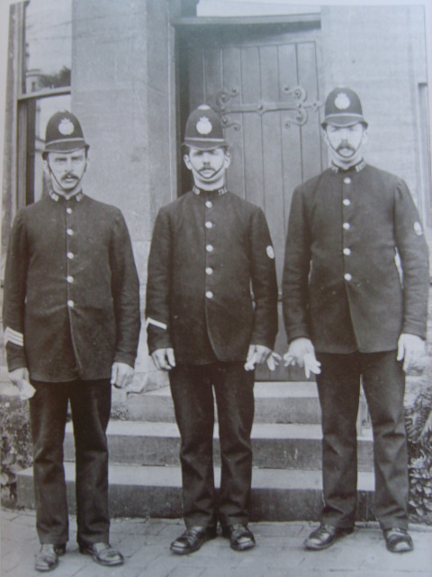 Lydney Police Officers circa 1890
Sgt. 88 William Morris (left) was murdered at Viney Hill on 10th November 1895, aged 32.
Keywords: Gloucestershire
