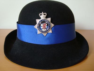 A&S PCSO bowler
Avon & Somerset Constabulary Police Community Support Officer female officers bowler hat. 
Keywords: Avon Somerset PCSO bowler