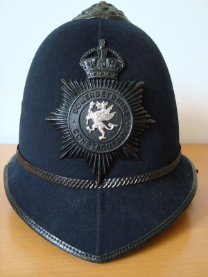 Somersetshire Constabulary helmet
Kings crown cork helmet for Somersetshire Constabulary
Keywords: Somerset