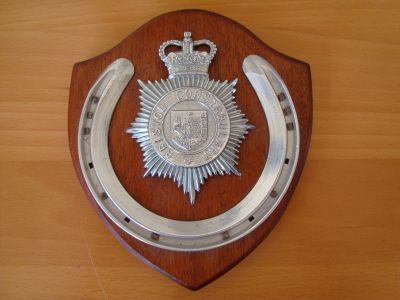 Bristol Constabulary mounted section shield
Bristol Constabulary helmet plate and horse shoe mounted on a wooden shield
Keywords: Bristol mounted horse
