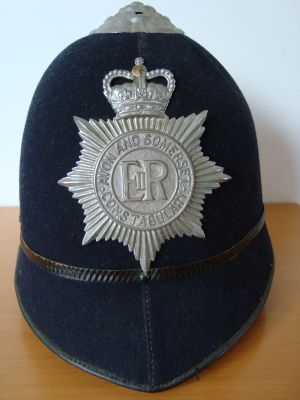 A&S 1970s Cork Helmet
Avon and Somerset Constabulary cork helmet c1974
Keywords: Avon Somerset helmet