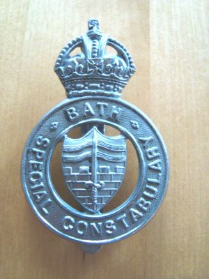 Bath Special Constabulary cap badge
Bath Special Constabulary pre-1953 chrome cap badge
Keywords: Bath Special Cap