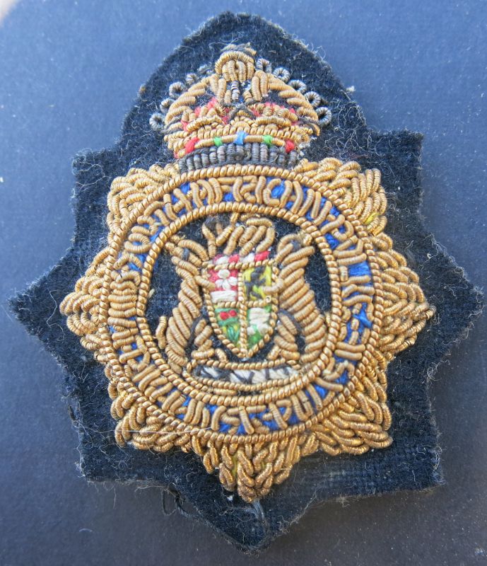 Embroidered Cap Badge worn by Senior Officers of the South African Police from 1931 to 1957
Worn by Majors and above 
Keywords: Embroidered Cap Badge Senior Officers South African Police 1931 to 1957